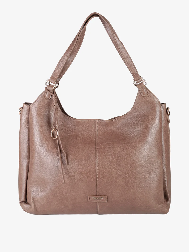 Borsa hobo da donna con doppi manici - taupe