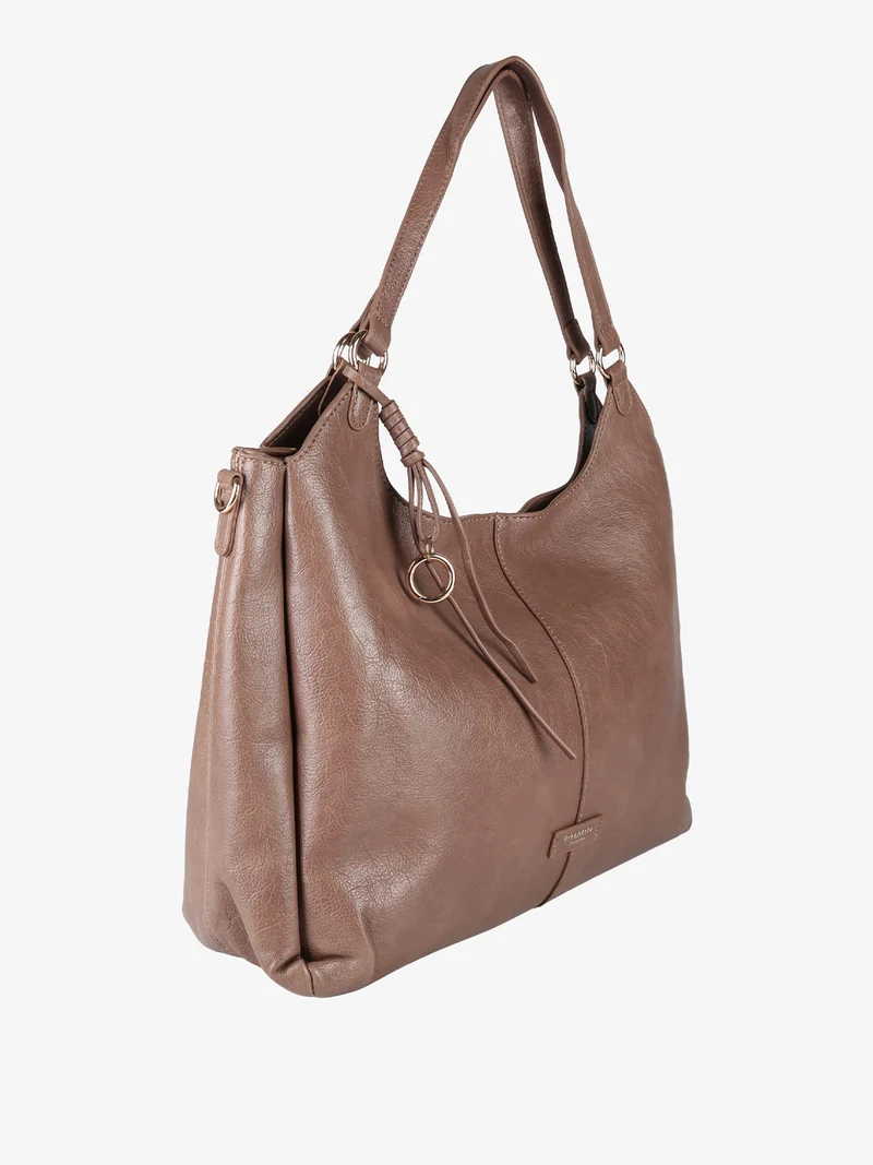 Borsa hobo da donna con doppi manici - taupe