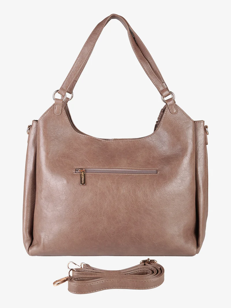 Borsa hobo da donna con doppi manici - taupe