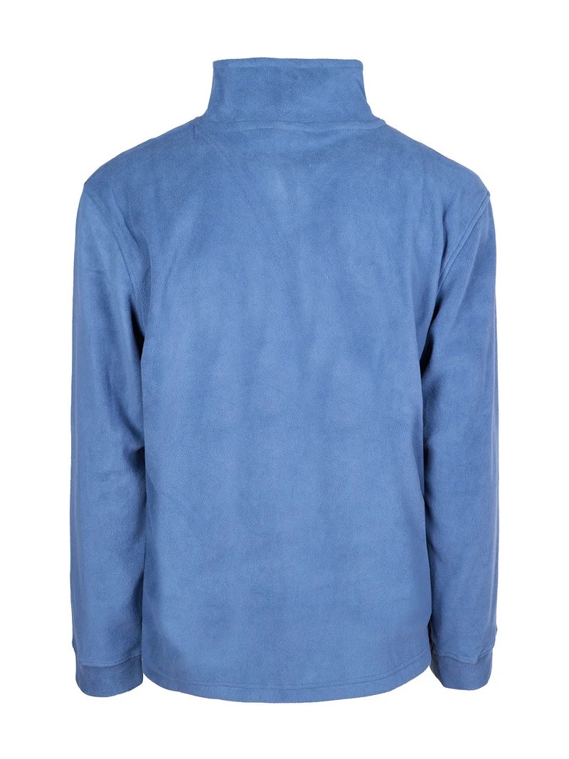 Felpa uomo in pile mezza zip - blu