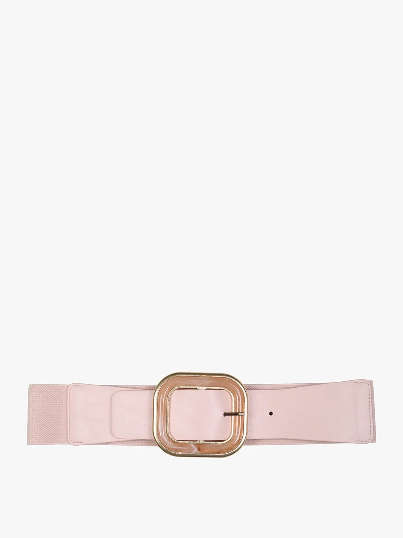 Cintura elastica con fibbia squadrata - rosa