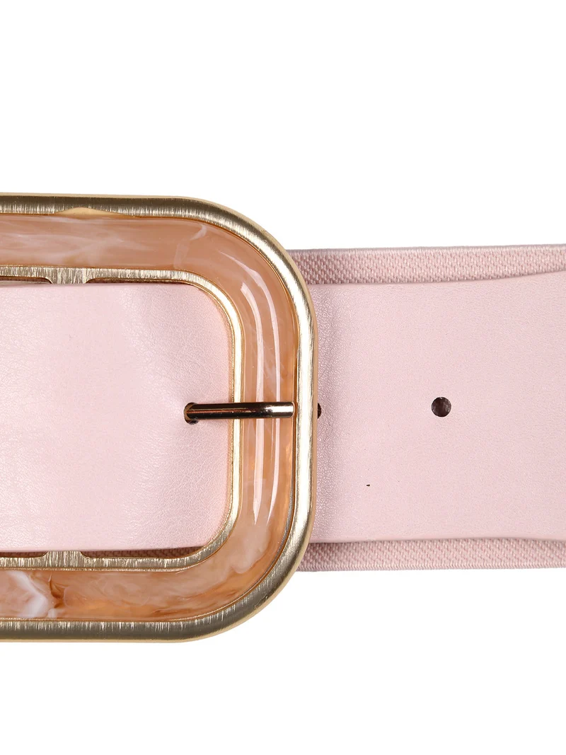 Cintura elastica con fibbia squadrata - rosa