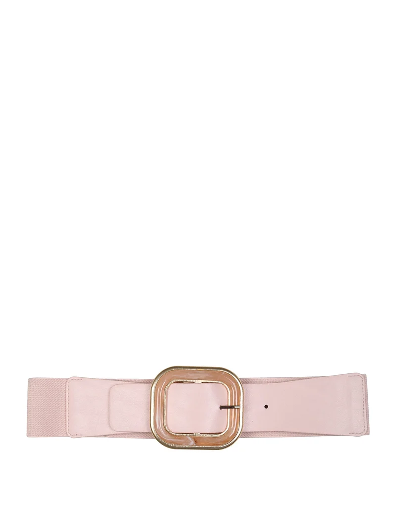Cintura elastica con fibbia squadrata - rosa