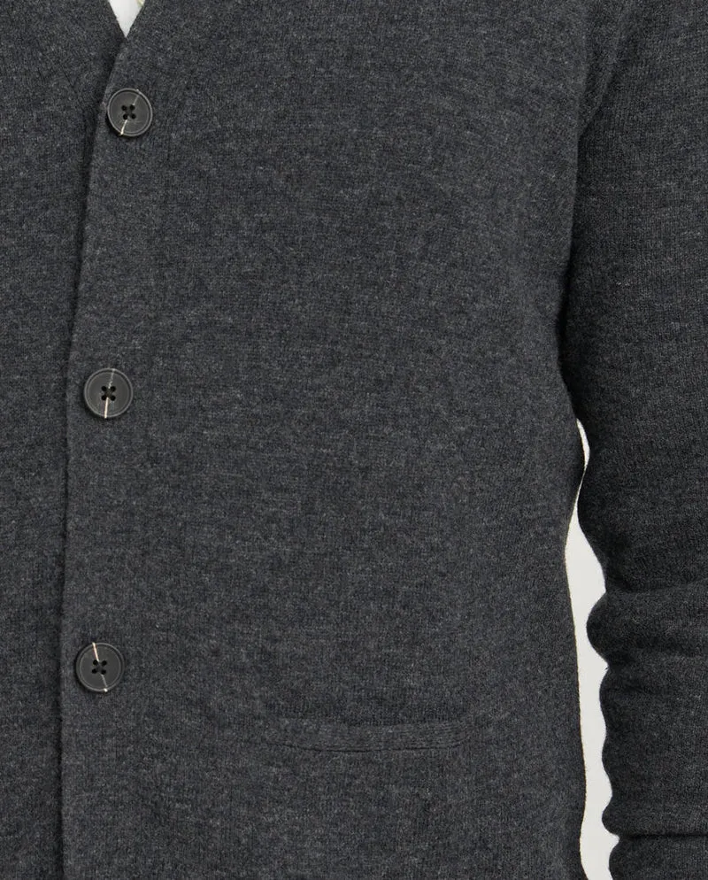 Herren Merino-Strickjacke "The Cardigan" in charcoal
