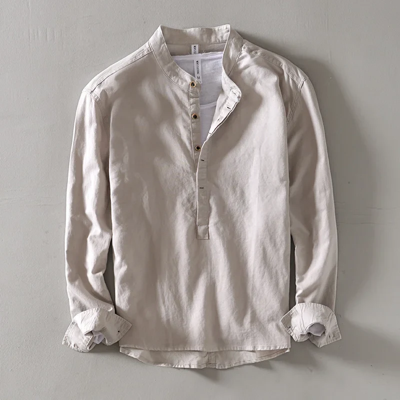 Elegant Japanese Style Linen Shirt