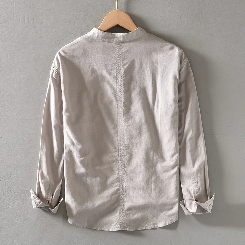 Elegant Japanese Style Linen Shirt