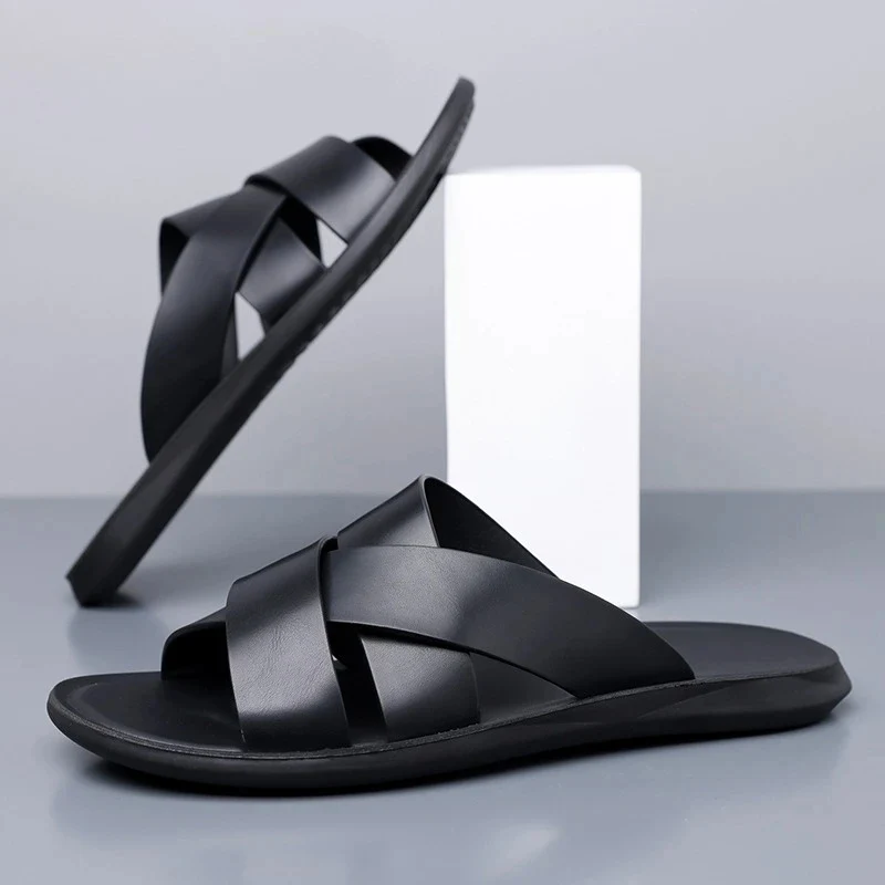 Elegant Leather Men's Slippers