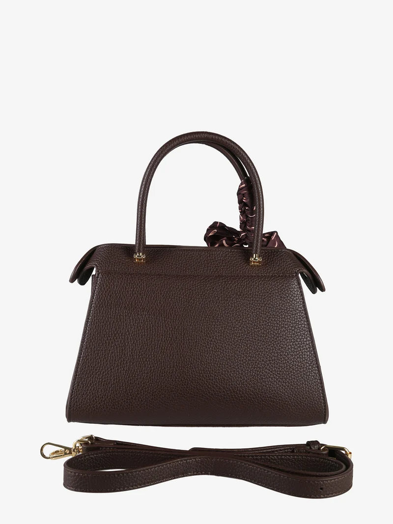 Borsa donna mini tote con doppi manici - moro