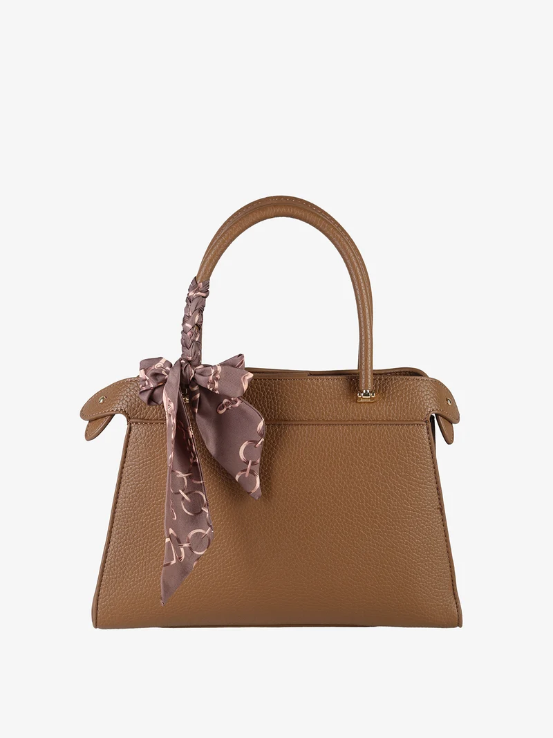 Borsa donna mini tote con doppi manici - marrone