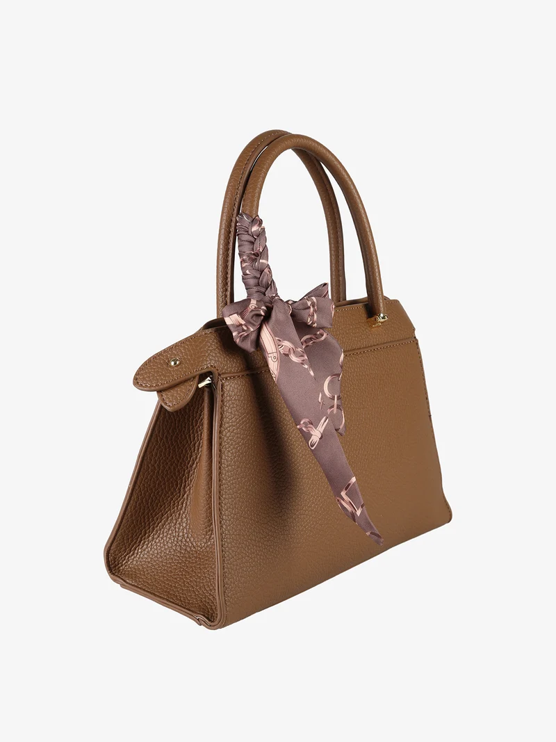 Borsa donna mini tote con doppi manici - marrone