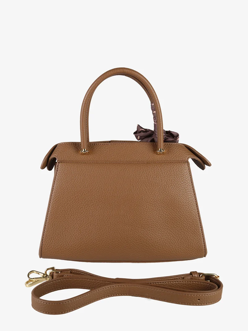 Borsa donna mini tote con doppi manici - marrone