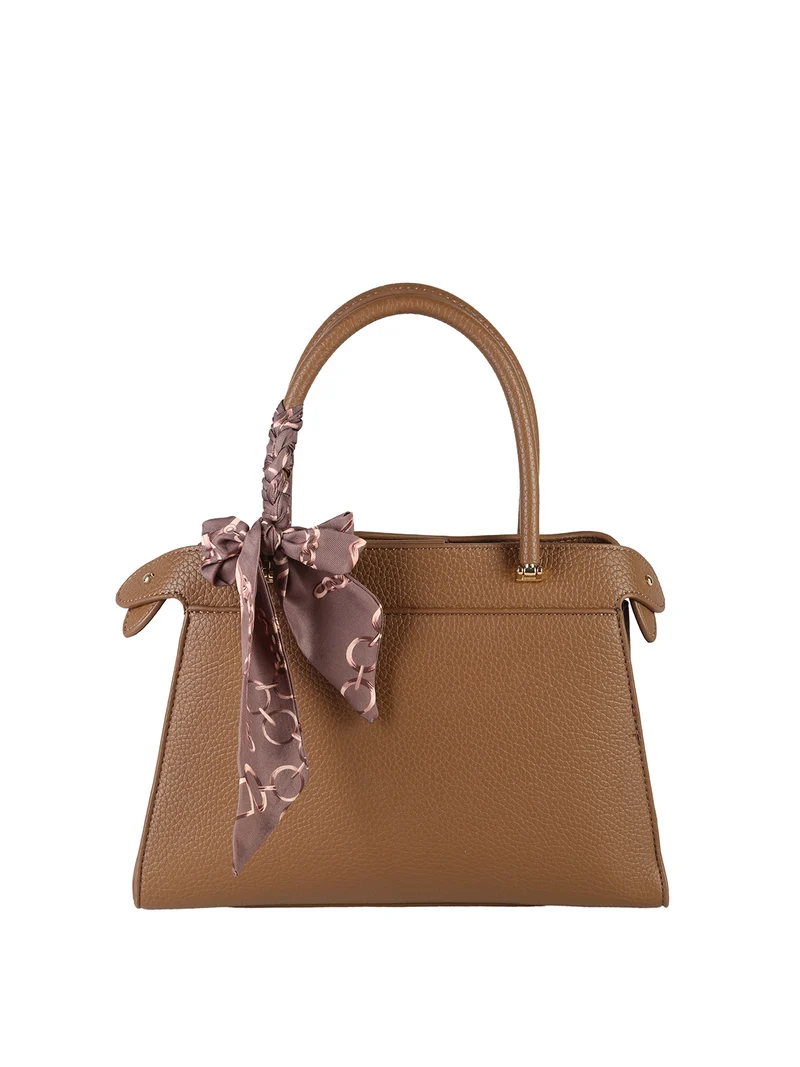 Borsa donna mini tote con doppi manici - marrone