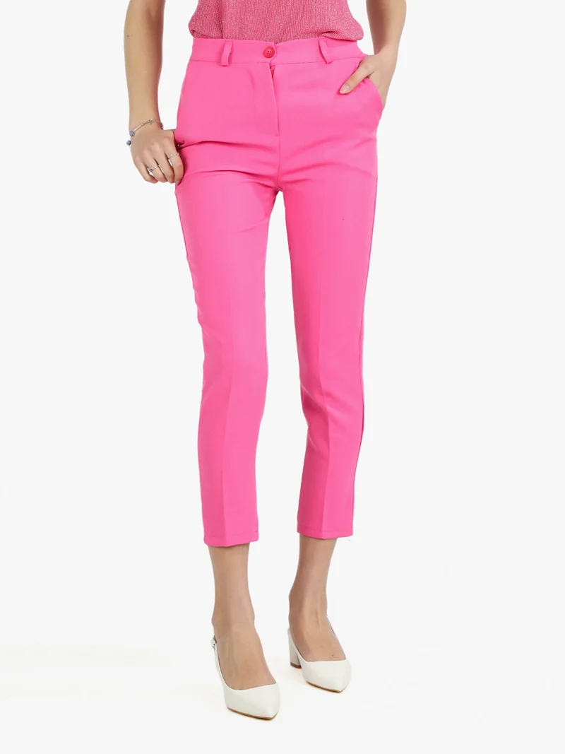 Pantaloni donna modello capri - fucsia