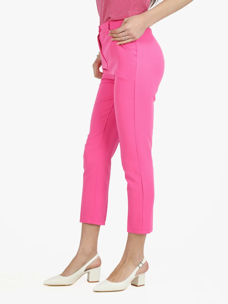 Pantaloni donna modello capri - fucsia