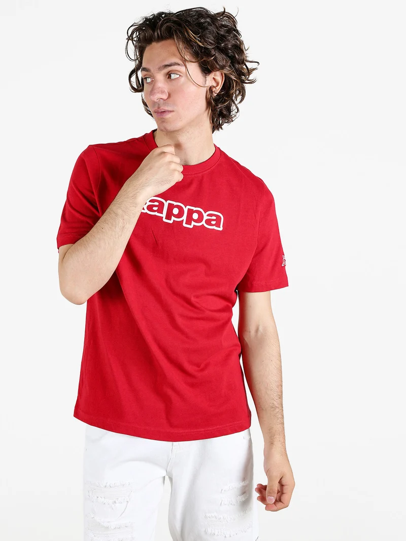 T-shirt da uomo in cotone con stampa scritta - rosso