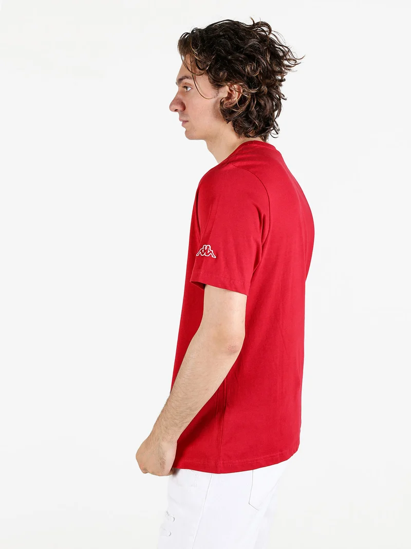 T-shirt da uomo in cotone con stampa scritta - rosso