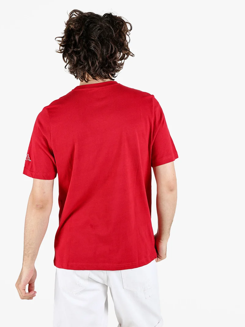 T-shirt da uomo in cotone con stampa scritta - rosso