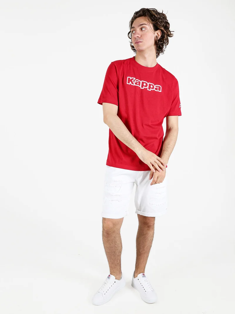 T-shirt da uomo in cotone con stampa scritta - rosso