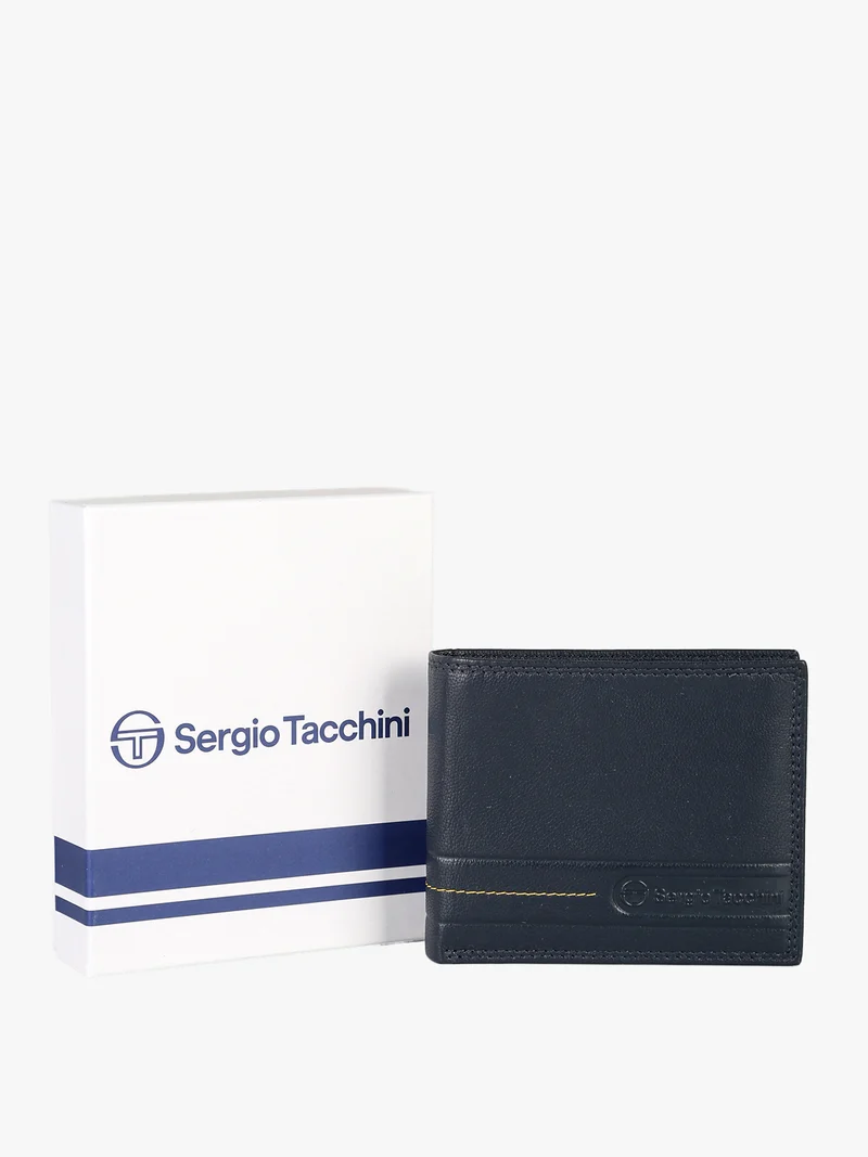 Portafoglio in pelle mini da uomo - blu scuro