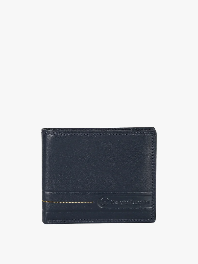 Portafoglio in pelle mini da uomo - blu scuro