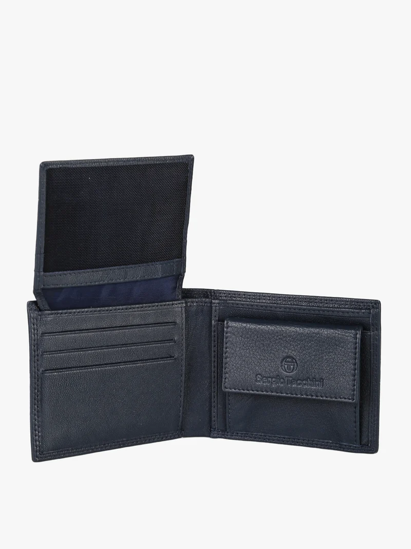 Portafoglio in pelle mini da uomo - blu scuro