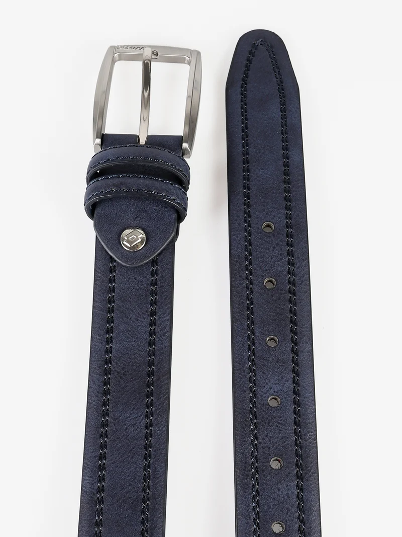 Cintura da uomo sportiva con impunture - blu scuro