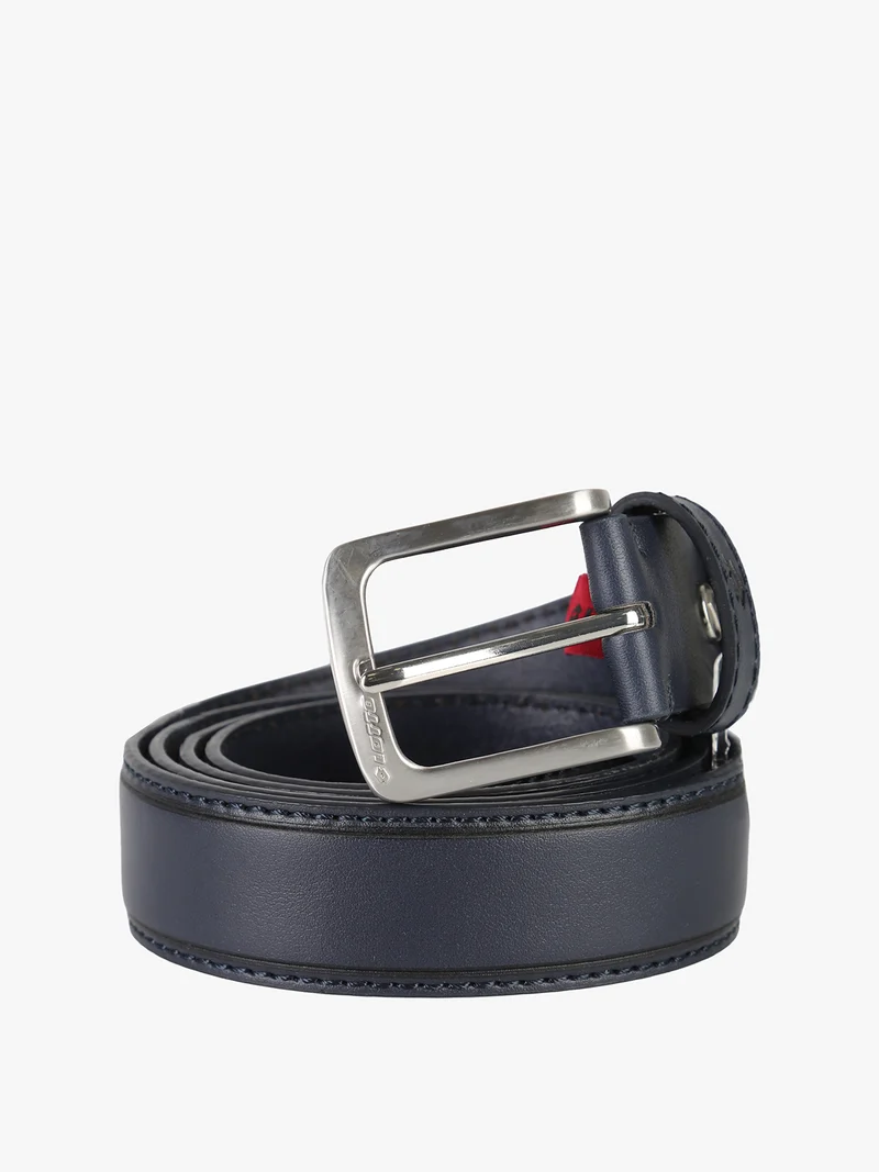 Cintura da uomo con fibbia argentata - blu scuro
