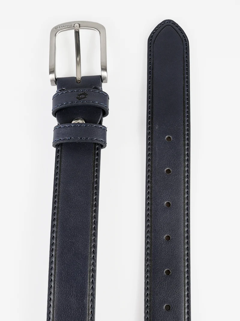 Cintura da uomo con fibbia argentata - blu scuro