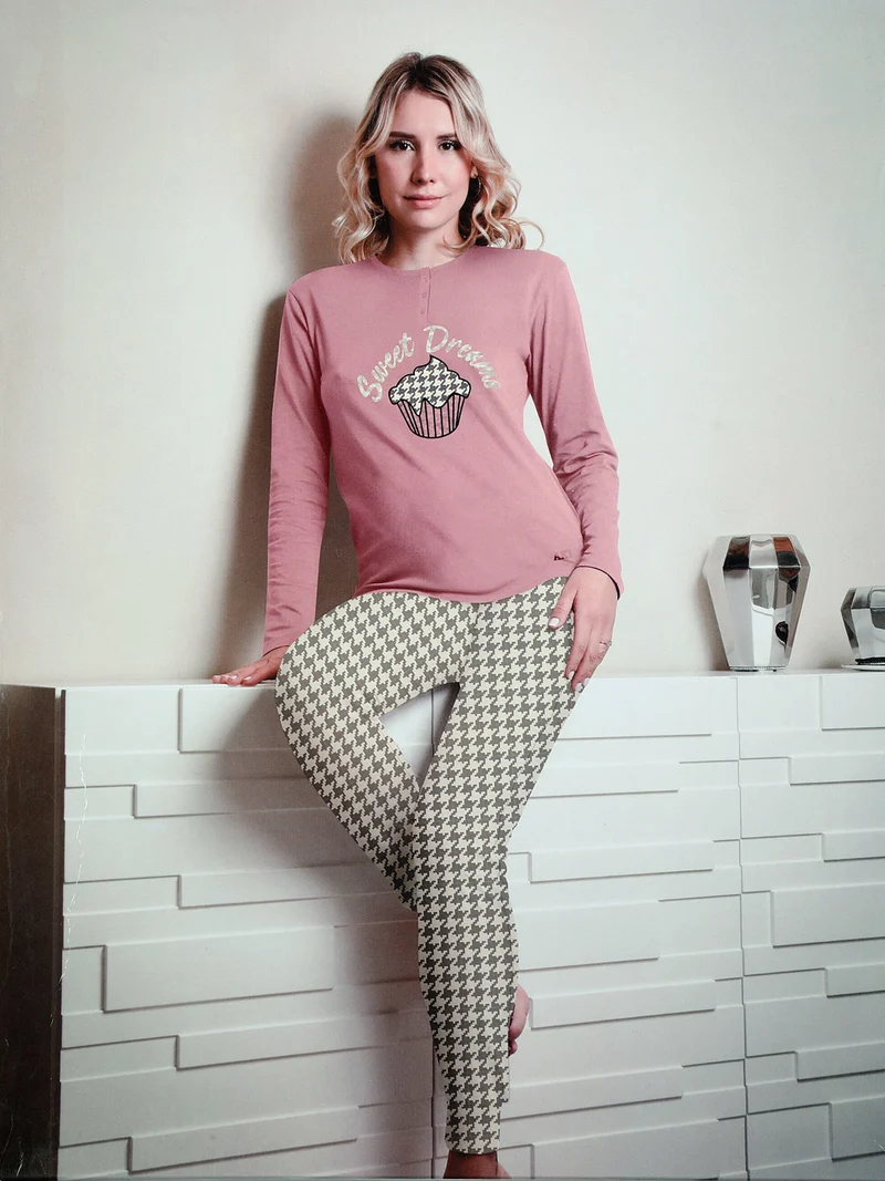 Pigima donna lungo in cotone - rosa