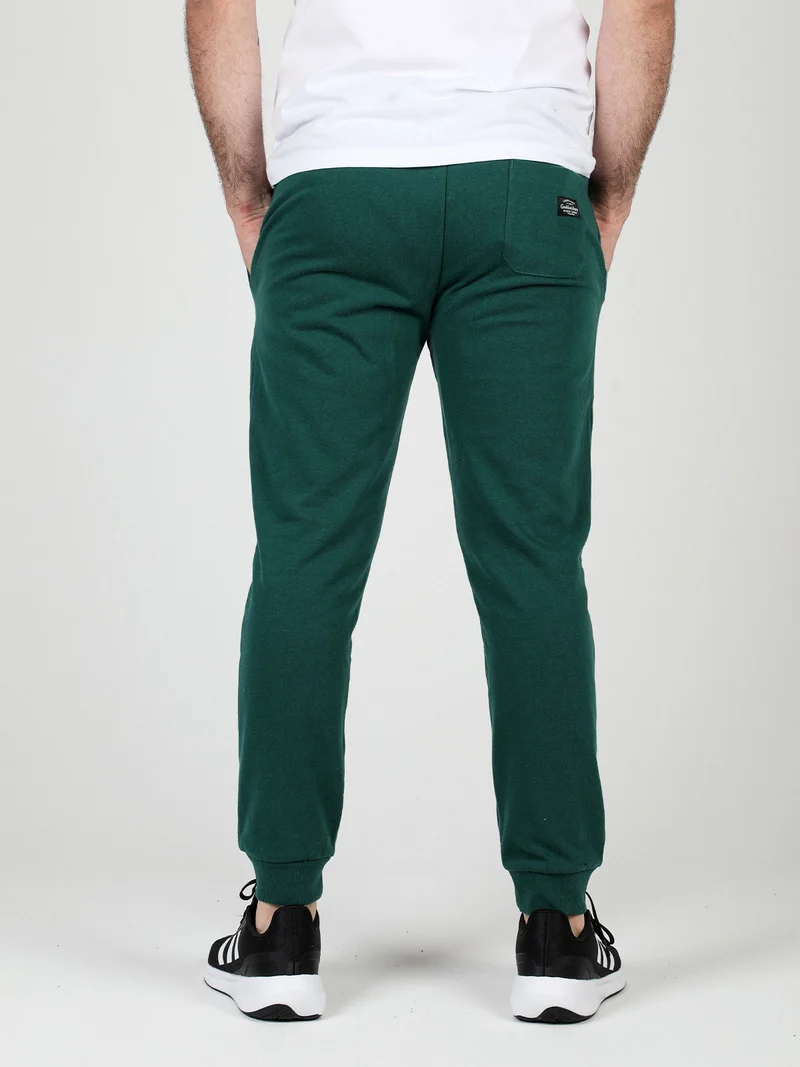 Pantaloni sportivi da uomo in felpa con polsini - verde