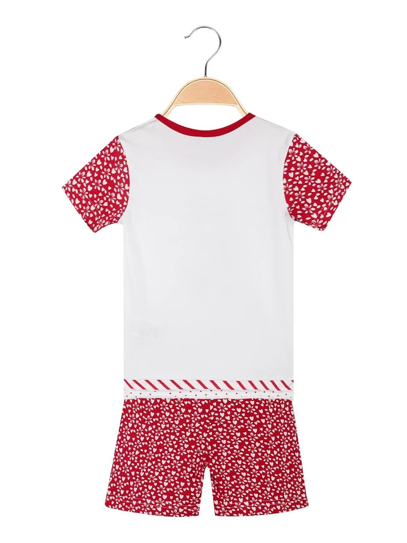 Pigiama corto da neonata in cotone - rosso