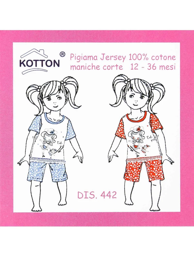 Pigiama corto da neonata in cotone - rosso