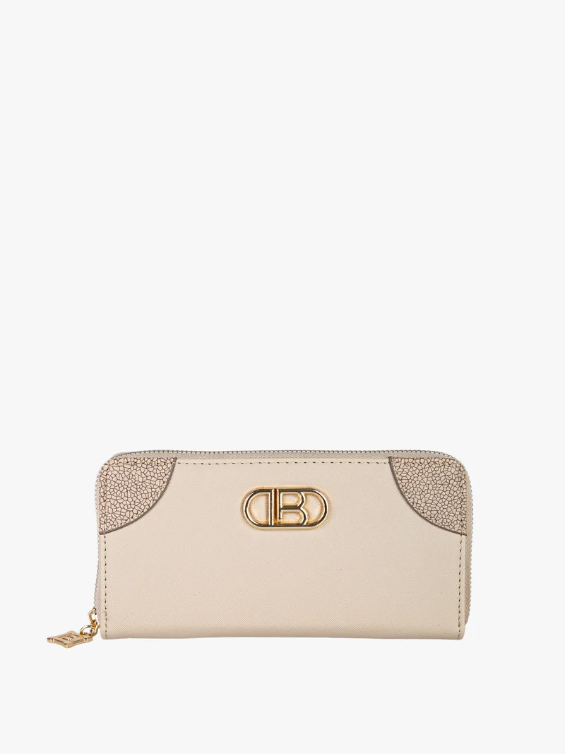 Portafoglio donna in ecopelle con logo dorato - fango