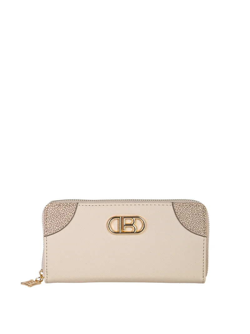 Portafoglio donna in ecopelle con logo dorato - fango