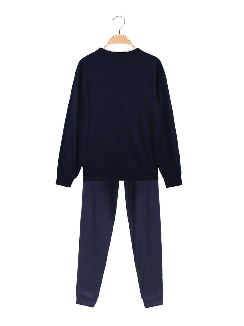Pigiama lungo da bambino in cotone - blu