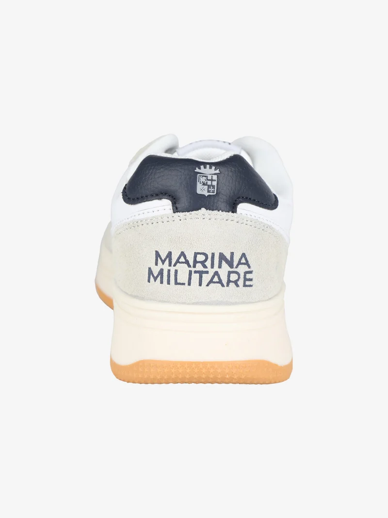 Sneakers basse in pelle da uomo - bianco