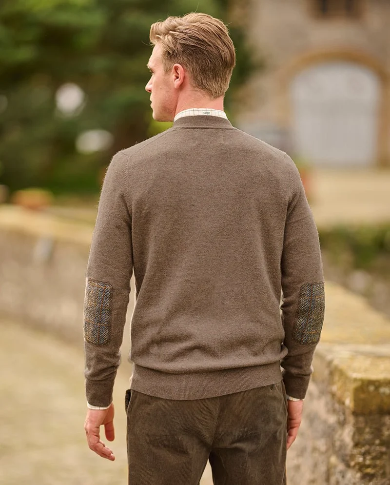 Herren Merino-Strickjacke "The Cardigan" in nutmeg