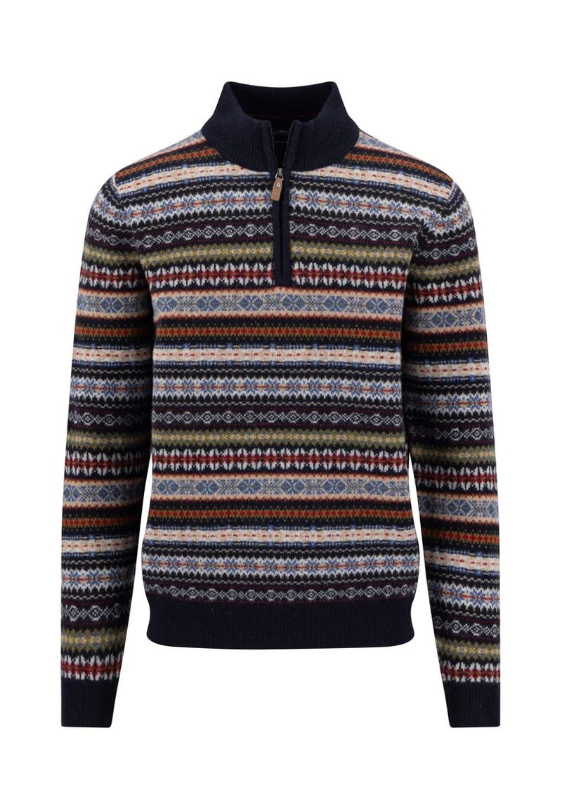 Zip Troyer, Jacquard, Lambswool*RWS