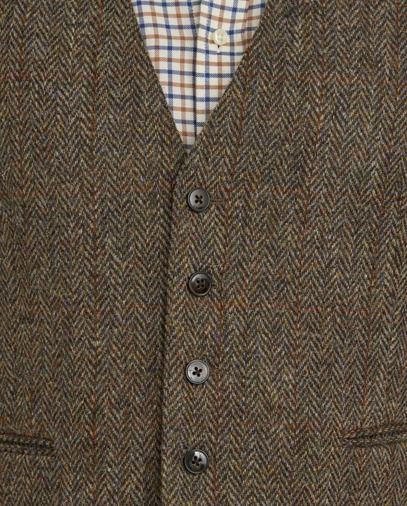 Harris Tweed Weste "Tailor" in evergreen