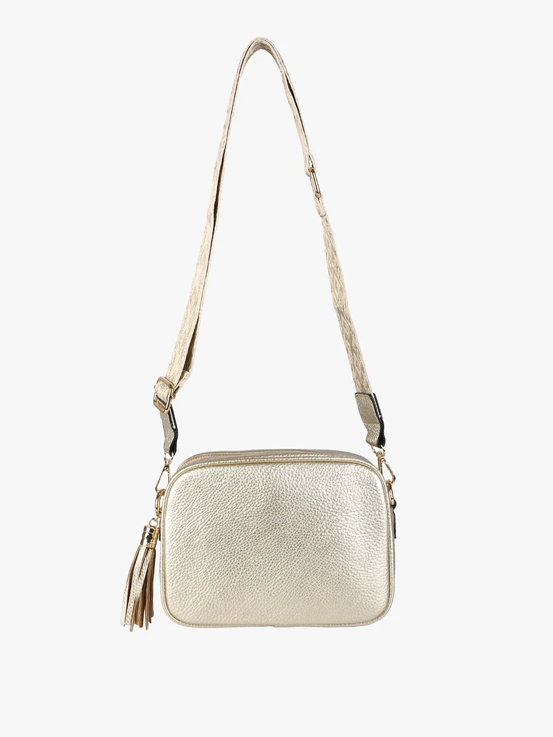 Borsa a tracolla in ecopelle da donna - oro