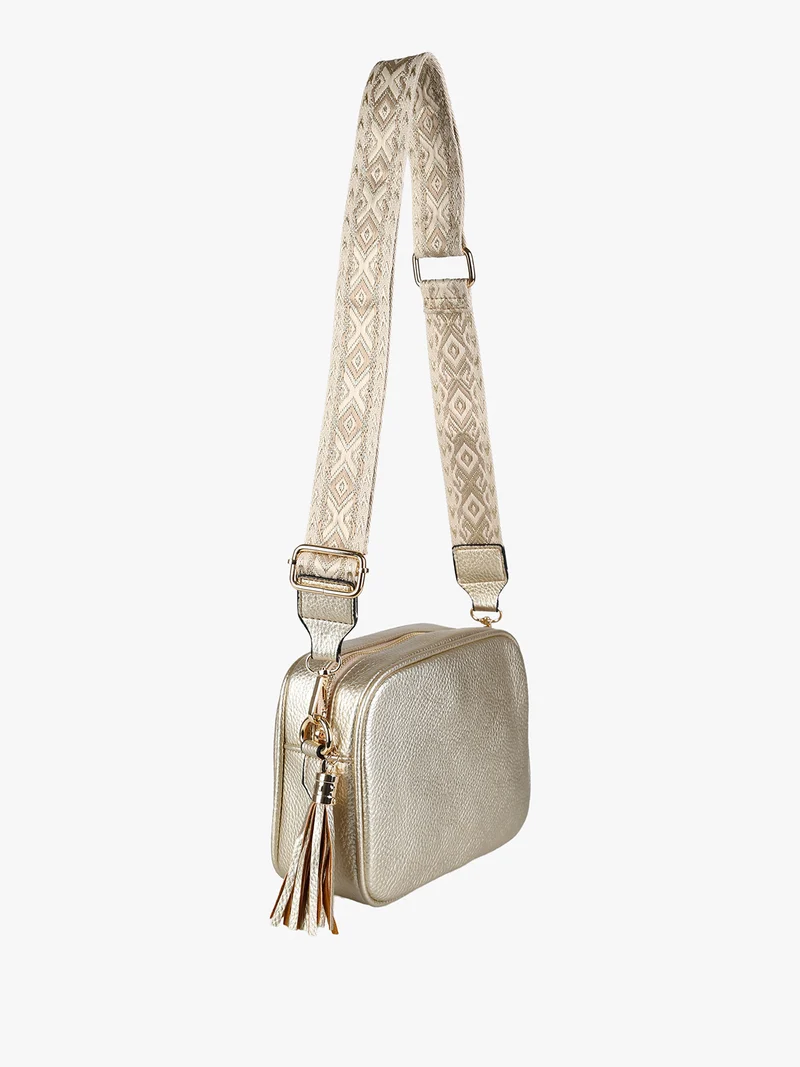 Borsa a tracolla in ecopelle da donna - oro