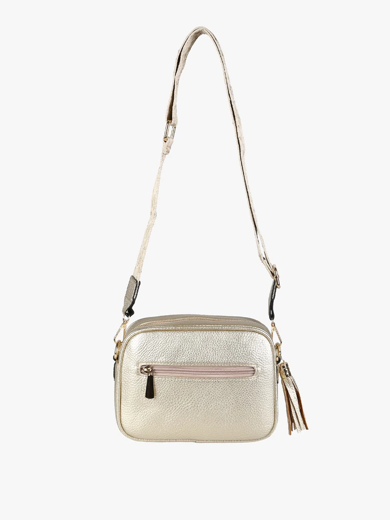 Borsa a tracolla in ecopelle da donna - oro