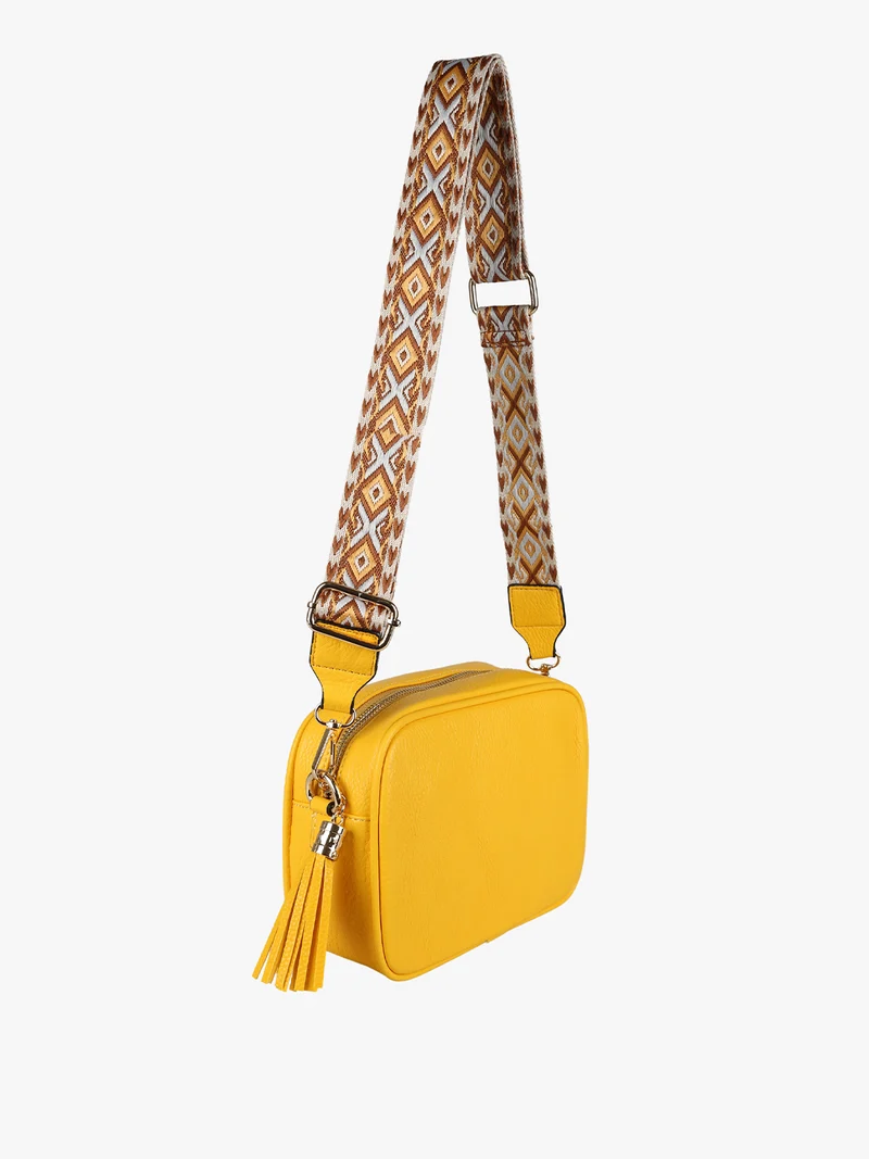 Borsa a tracolla in ecopelle da donna - giallo
