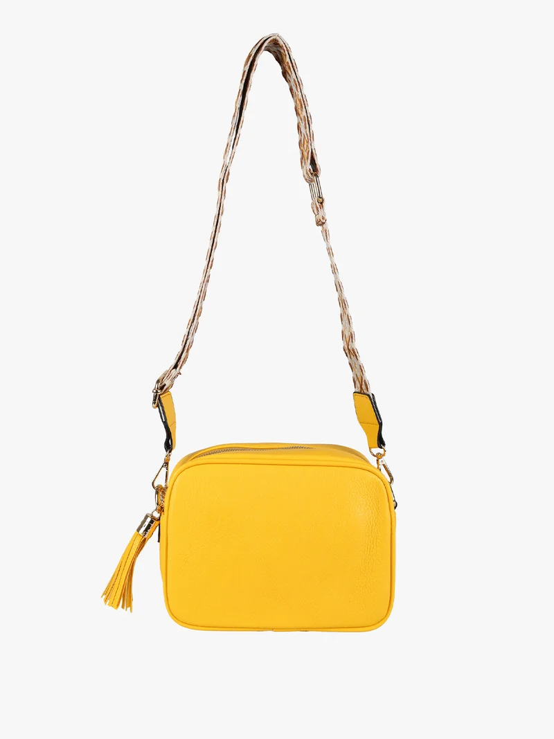 Borsa a tracolla in ecopelle da donna - giallo