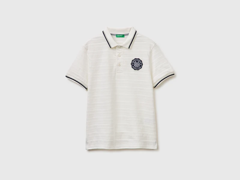 Gestreiftes Poloshirt mit Aufnäher