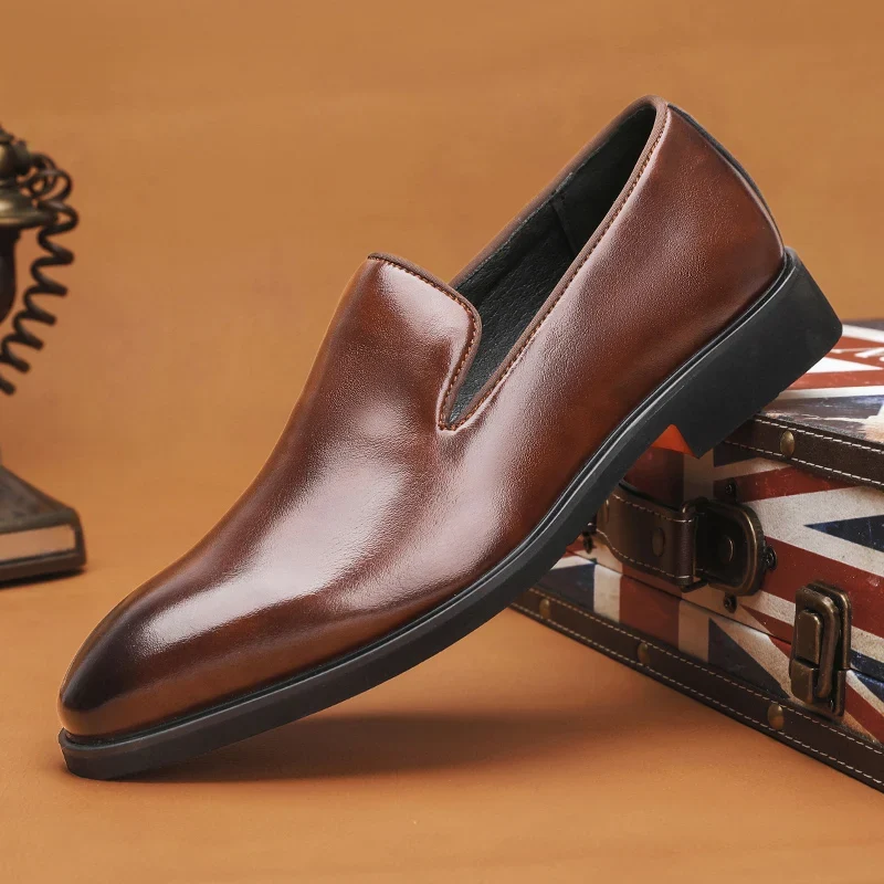 Elegant Leather Business Slip-On Shoes