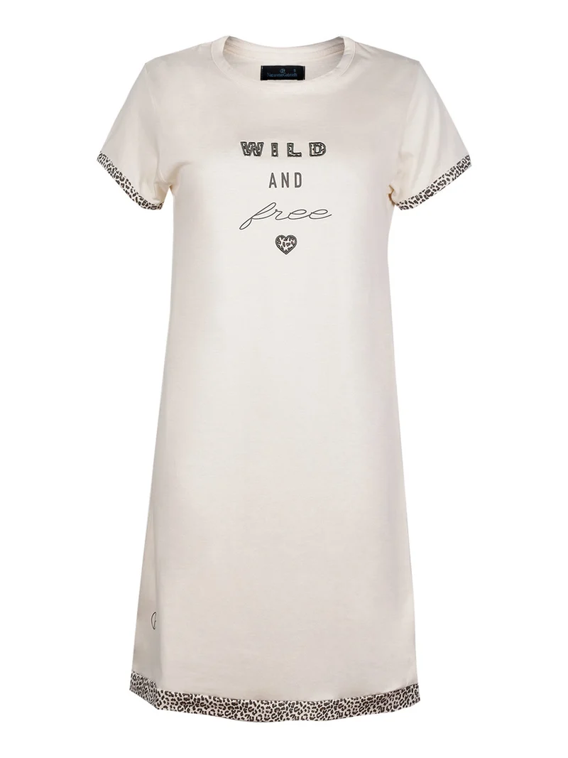 Camicia da notte manica corta - beige