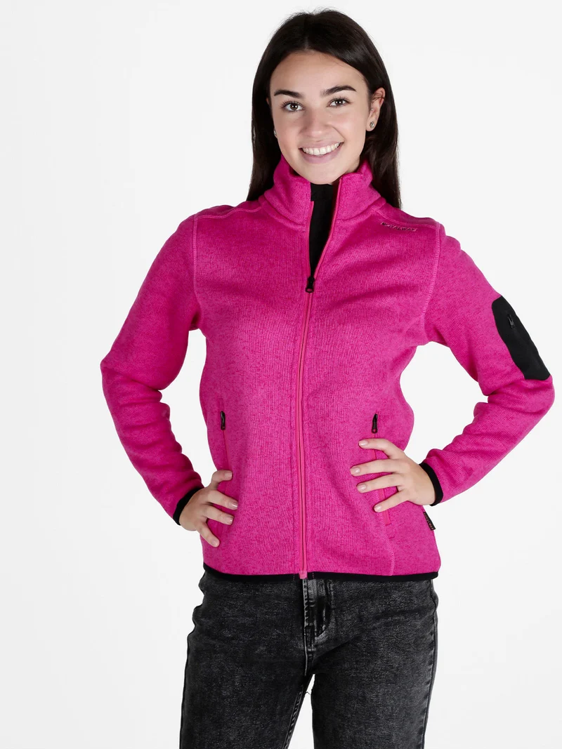 Felpa donna invernale con zip - fucsia