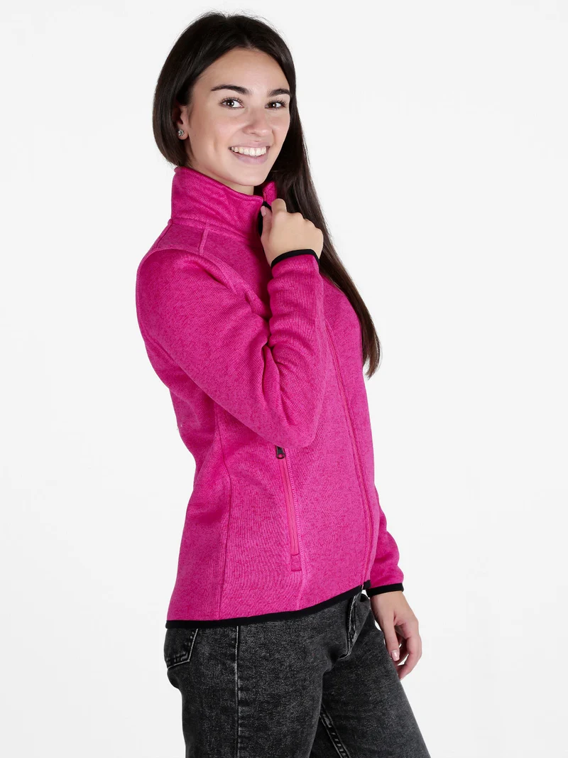 Felpa donna invernale con zip - fucsia