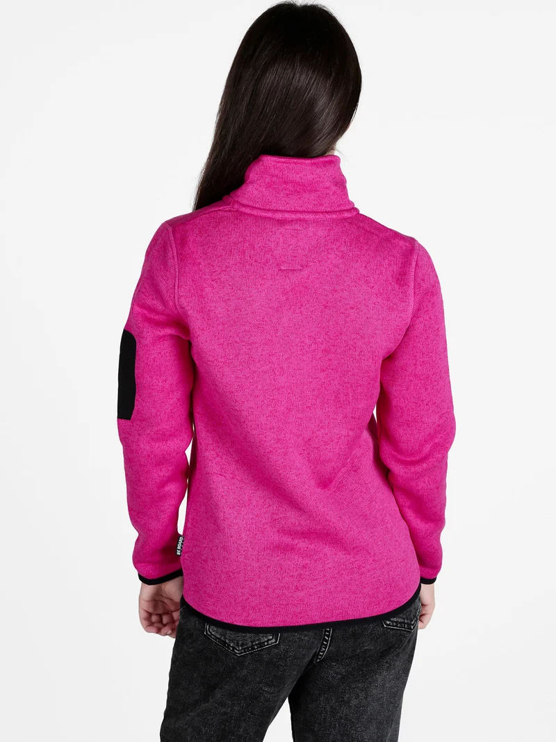 Felpa donna invernale con zip - fucsia